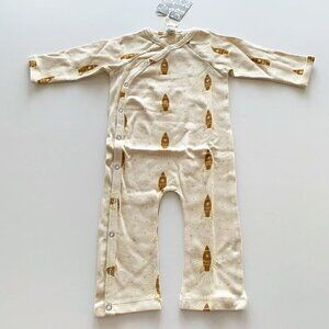 Kate Quinn Organics Baby Neutral Rocket Long Sleeve Wrap Jumpsuit 6-12 Months